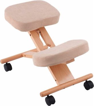 Costway Costway - Wooden Chair Kneeling Orthopaedic Stool Ergonomic Posture Frame Seat Health Care