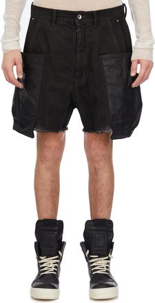 Rick Owens Mens Bermuda In Denim Stefan Cargo - Black Cotton - Size 31 (Waist)