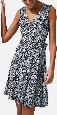 Lascana Womens Wrap Look Dress in Lilac Turquoise at Nordstrom, Size 14