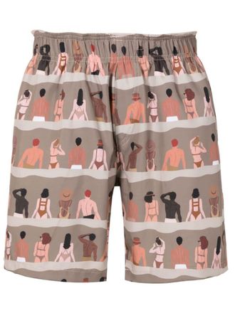 Amir Slama Shorts met print - Bruin