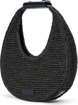 Staud Moon Raffia Tote in Black at Nordstrom