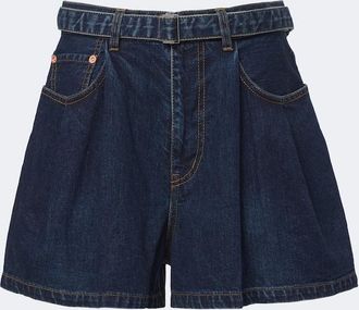 sacai Shorts di jeans con cintura