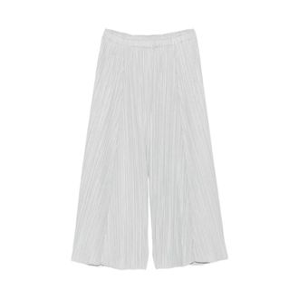 Issey Miyake Wide Trousers, female, Gray, Size: XL Pleats Please Pant