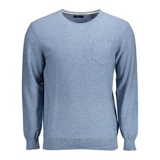 GANT Blue Long Sleeve Jumper with Pocket - male - Gant - Round-neck Knitwear - Blue - XL - Knitwear