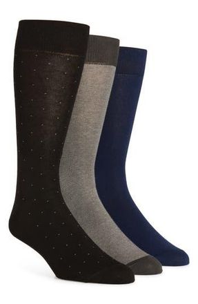 Lorenzo Uomo Assorted 3-Pack Cotton Blend Dress Socks in Black at Nordstrom Rack