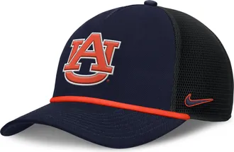 Nike Auburn Primetime Rise Nike Mens College Trucker Adjustable Hat in Blue | NC9741SAUN-SFF