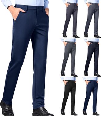 Generic Mens Dress Trousers Regular Fit Formal Trousers Flat Front Non Iron Suit Trouser Wrinkle Resistant Business Casual Pants High Waist Dressy Bottoms Wed