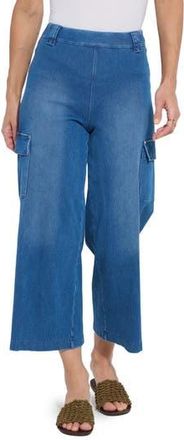 Lyss&eacute; Erin West High Waist Crop Wide Leg Utility Pants in Mid Wash at Nordstrom Rack, Size X-Small