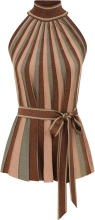 Zimmermann Hypnotic metallic striped halter top - women - Viscose/Metallic Fibre/Polyamide - 3 - Green