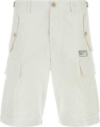 Dsquared2 White Stretch Cotton Utility Bermuda Shorts