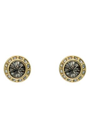Ted Baker Soletia Solitaire Sparkle Crystal Stud Earrings in Gold Tone/Black Crystal at Nordstrom