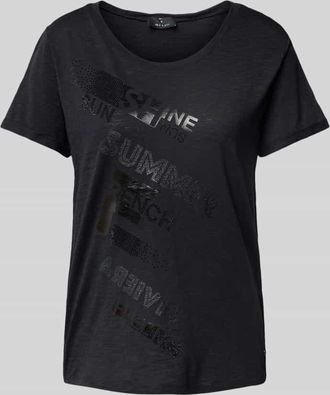 Monari T-Shirt mit Statement-Print in Black, Größe 34