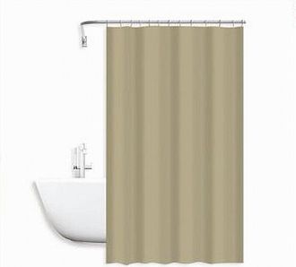 Trade Shop Trade Shop - Tenda Doccia Antimuffa Impermeabile Poliestere 180x200cm Ganci Bagno Beige 79859