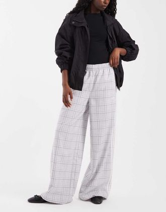 adidas Originals pantaloni della tuta a quadri grigi-Grigio