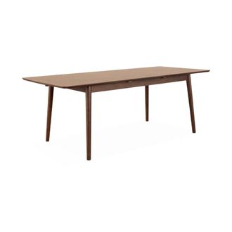 Sweeek Mesa de comedor rectangular extensible de 6-8 plazas, madera de nogal