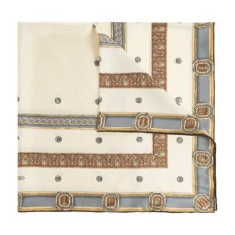 Versace Silky Scarves, unisex, Multicolor, Size: ONE SIZE Printed Silk Twill Scarf 90 cm