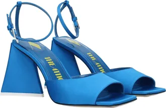 The Attico Womens Satin Open-Toe Heel Sandal Blue Upper Leather