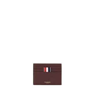 Thom Browne Wallets & Cardholders, male, Red, Size: ONE SIZE Soft Pebble Grain Note Compartment Card Holder