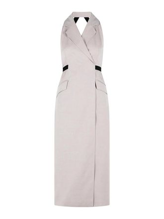 Max Mara Cime Beige Cotton And Wool Canvas Dress