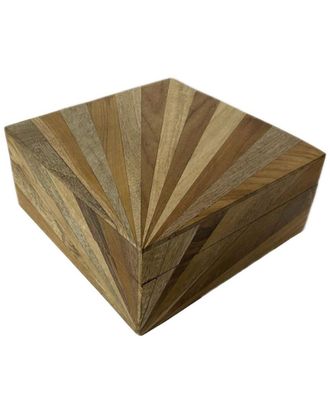 A&B Home Chesney Wooden Box, 8W X 8L X 3.5H, Natural