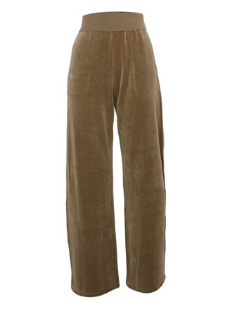 Sonia Rykiel Pre-Owned wide-leg velvet trousers - women - Cotton/Rayon/Nylon - S - Brown