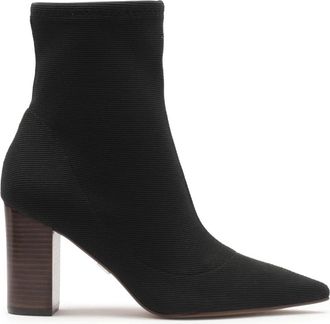 Kazar Zwarte laarzen met slip-on elastisch bovendeel - Dames - Laarzen met Hak - Zwart - 37 EU - Leer - Schoenen