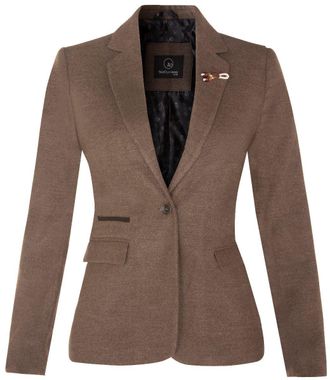 TruClothing Womens Tweed 1920s Herringbone Light Brown Blazer - Tan Canvas - Size 18 UK