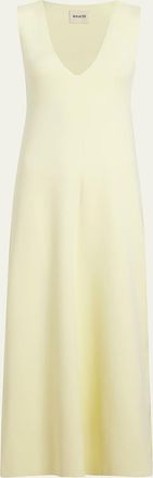 Khaite Keran Long V-Neck Dress