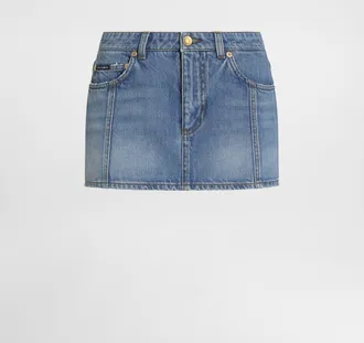 Dolce & Gabbana Denim Miniskirt - Woman Denim And Jeans Multi-colored 38