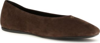 Prada Womens Suede Leather Ballerinas Moro Flat Shoes