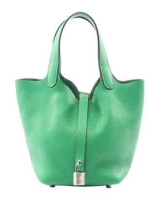 Herm&egrave;s 2020 Clemence Picotin Lock 18 handbag - Verde