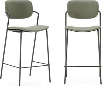 DRAWER Drawer - Lote de 2 taburetes con patas de metal negro H66 cm - maika