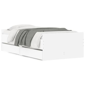 Berkfield Home Bed Frame with Drawers without Mattress White 90x190 cm Single