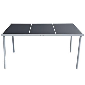 Berkfield Home Garden Table 150x90x74 cm Black Steel | Size: 150 x 90 x 74 cm