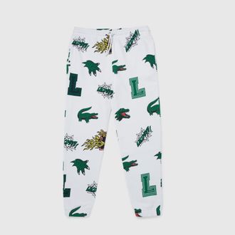 Lacoste joggingbroek voor dames met seizoensprint in het wit