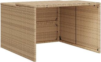 vidaXL Caseta De Robot Cortac&eacute;sped Rat&aacute;n Sint&eacute;tico Beige 86x90x52/57cm Vidaxl