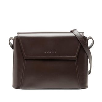Loewe Pre-owned Loewe Smooth Calfskin Logo Flap Crossbody Unisex VDBNNEDI0VQ5LEZM