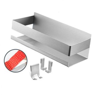 OEM Estante De Ducha (aluminio Cepillado) Cesta De Ducha Estante De Ba&ntilde;o Sin Taladrar - Fijaci&oacute;n Muy Resistente Gracias A La Tira Adhesiva De Montaje -cre