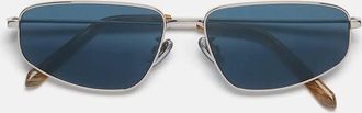 Retro Superfuture Sunglasses Isedra Scratched Nar Silver/Blue Unisex
