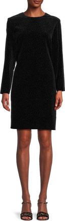 Theory Wynter Studded Velvet Sheath Dress In Black