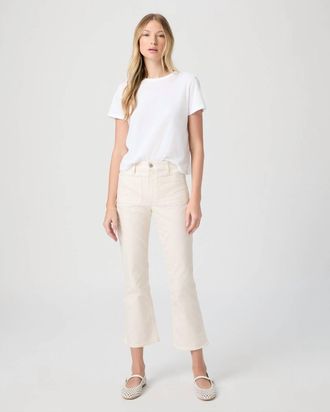 Paige Mason Crop Boot Pants In Tonal Stripe