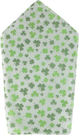 Trafalgar Store White Shamrock Novelty Silk 12x12 Pocket Square at Nordstrom