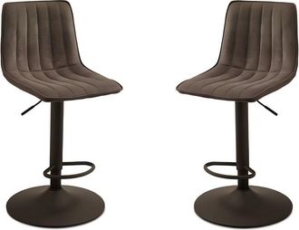 MondoViro Lote de 2 taburetes de tela marrón cm 45x45 91h