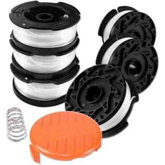 OEM Carrete De Hilo Para Desbrozadora Black & Decker - Paquete De 6 Carretes De Repuesto - Compatible Con Varios Modelos - Hilo Duradero Para Un Mantenimi