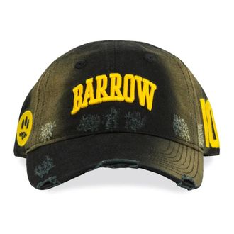 Barrow Vintage Black Cotton Hat with Embroidery - male - BARROW - Hats & Caps - Black - ONE SIZE - Accessories