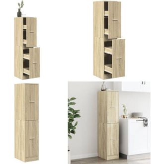 vidaXL Mobiletto da Farmacia Rovere Sonoma 30x41x144,5 cm Legno Agglomerato - Cassettiera da farmacia - Mobiletto in legno agglomerato