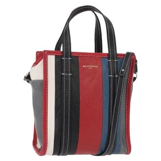 Balenciaga Bazar Convertible Tote Striped Leather Multicolour Leather Handbag (Pre-Owned)