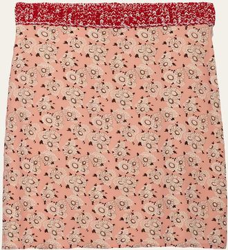 Prada Floral Silk Georgette Skirt