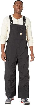 Carhartt Work in Progress Storm Defender(r) Loose Fit Heavyweight Bib Overalls Mens Overalls One Piece Black : 3XL (Regular), Mesh/Nylon
