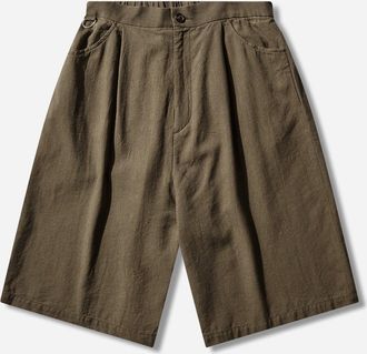 Undercover Men s Pleated Shorts Khaki